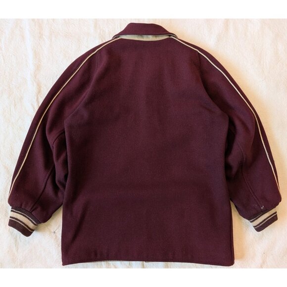 Marshall Gamemaster VTG 50s 60s Wool Maroon Tri-State Engineers Snap Jacket 38 - Picture 3 of 11